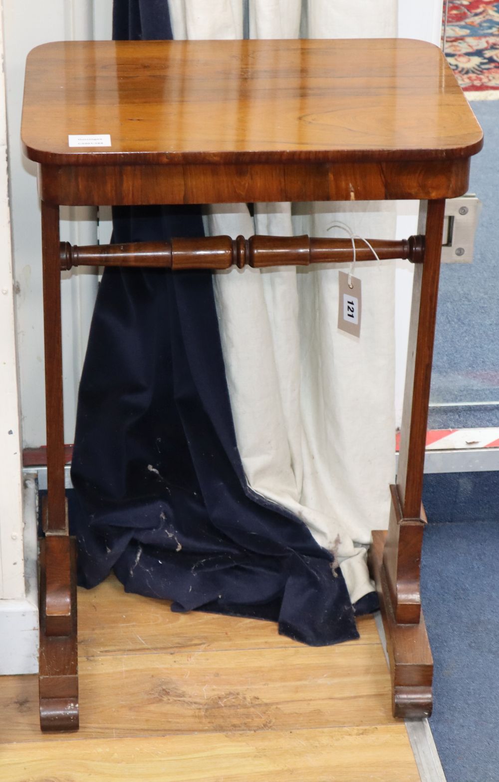 A Regency rosewood occasional table, W.46cm, D.34cm, H.71cm